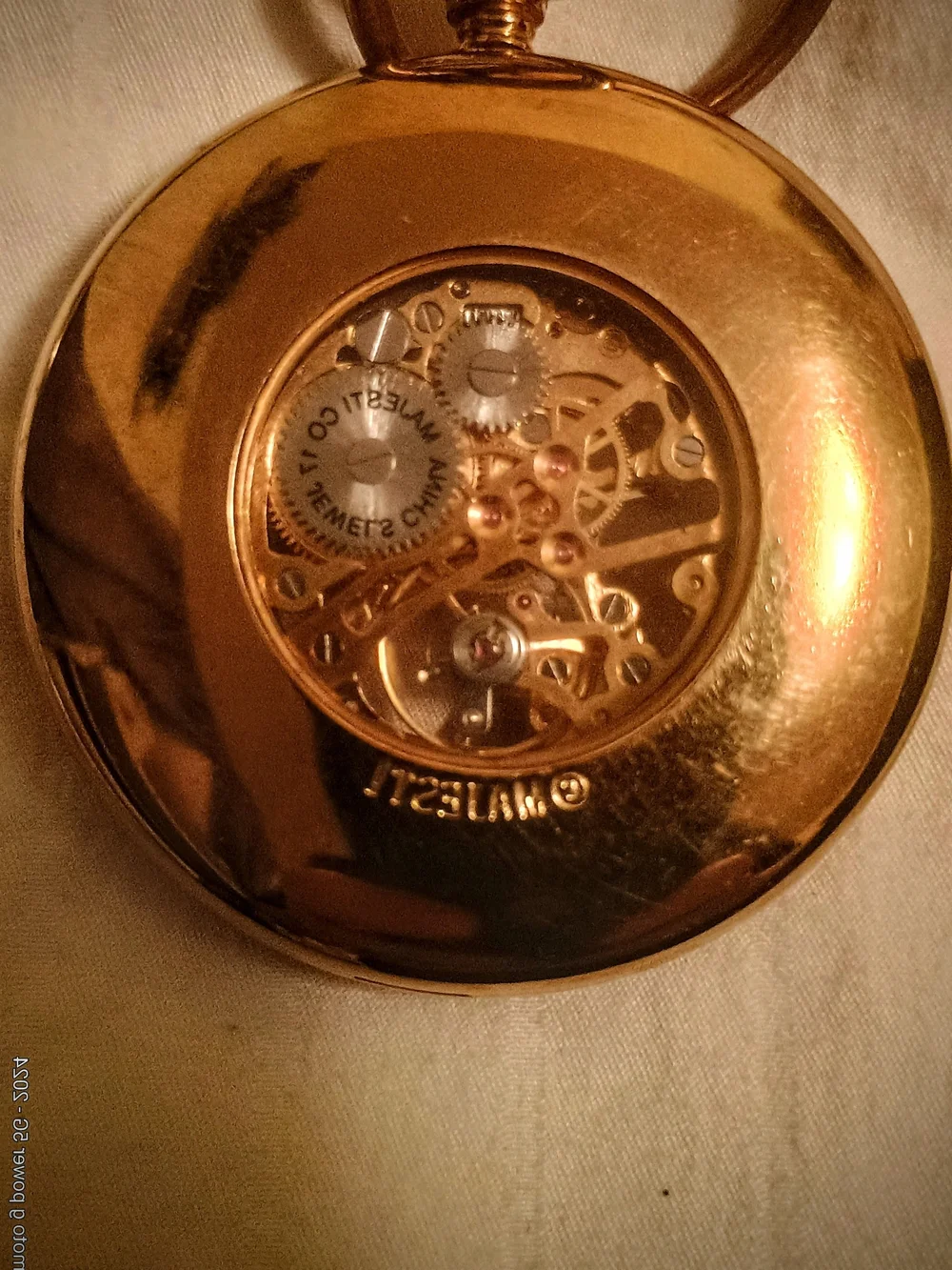 Gold Pocket Watch with Skeleton Dial - Unbranded